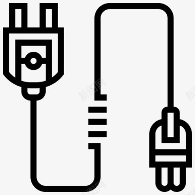 插头连接器类型2线性图标图标
