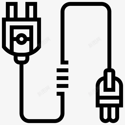 插头连接器类型2线性图标svg_新图网 https://ixintu.com 插头 线性 连接器类型2