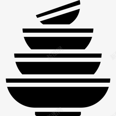 碗厨房和炊具2个实心图标图标