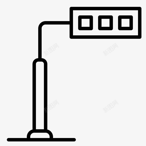 建筑照明道路图标svg_新图网 https://ixintu.com 塔楼 建筑 建筑和施工常规轮廓 照明 道路