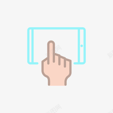 平板电脑触摸手势7线性颜色图标图标