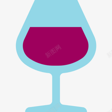 葡萄酒杯冬季58平的图标图标
