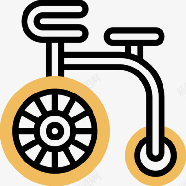 杂技自行车法国符号5黄色阴影图标图标