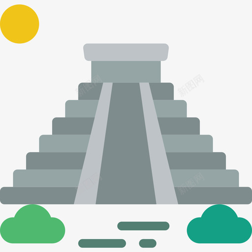 玛雅金字塔南美洲3平坦图标svg_新图网 https://ixintu.com 南美洲 平坦 玛雅 金字塔