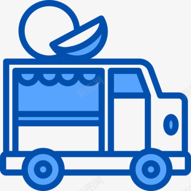 食品车街头食品2蓝色图标图标