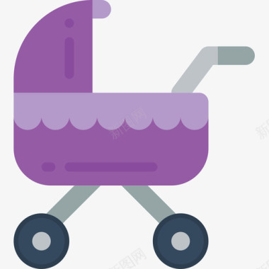 婴儿车养育儿童3平底图标图标