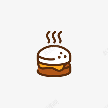 汉堡烧烤和烧烤2线性颜色图标图标