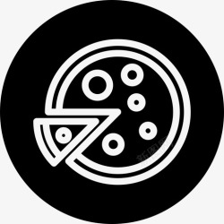 披萨徽章披萨食物意大利图标高清图片