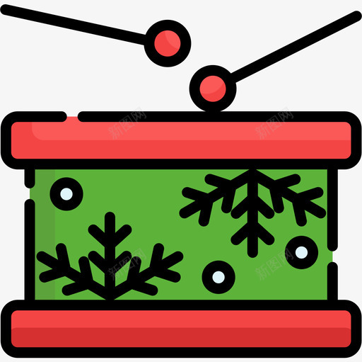 鼓圣诞169线型颜色图标svg_新图网 https://ixintu.com 圣诞 线型 颜色