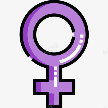象征女权主义7线条色彩图标图标