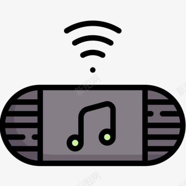 扬声器互联网技术18线性颜色图标图标