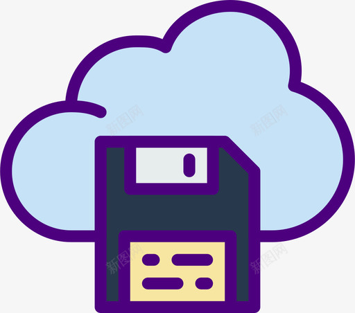 云多媒体61线颜色图标svg_新图网 https://ixintu.com 云 多媒体61 线颜色