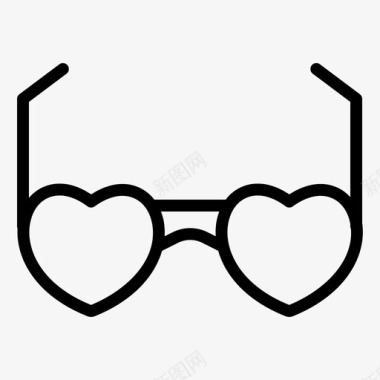 眼镜情人节12直线型图标图标