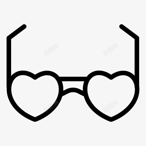 眼镜情人节12直线型图标svg_新图网 https://ixintu.com 情人节 直线 眼镜 线型