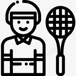 网球运动员网球运动员体育化身11直线型图标高清图片