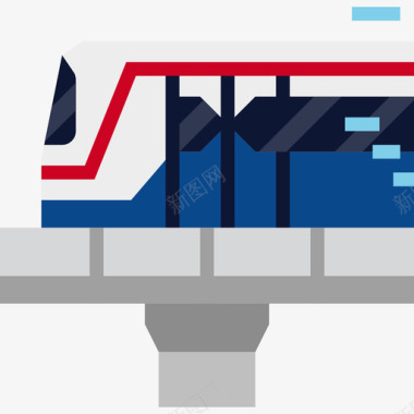 火车曼谷标志和地标3平面图图标图标