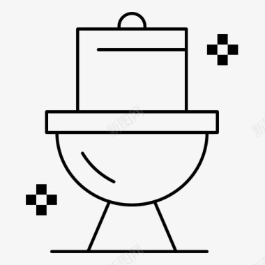 卫生间保洁卫生常规细线图标图标