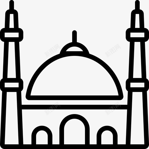清真寺建筑伊斯坦布尔图标svg_新图网 https://ixintu.com 伊斯坦布尔 传统 建筑 清真寺 穆斯林