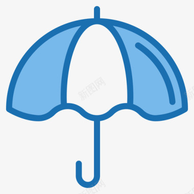 雨伞天气212蓝色图标图标