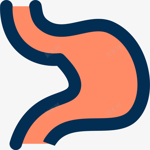 胃身体部位2线颜色图标svg_新图网 https://ixintu.com 线颜色 胃 身体部位2