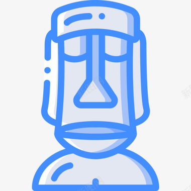 Moai南美洲5蓝色图标图标