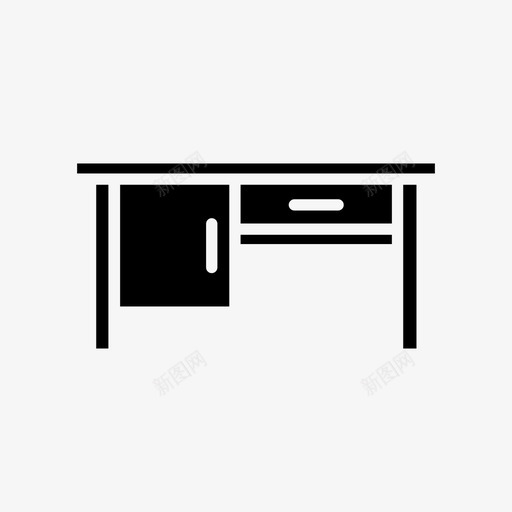 桌子椅子家具图标svg_新图网 https://ixintu.com 办公室 家具 桌子 椅子