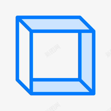 正方形数学7蓝色图标图标