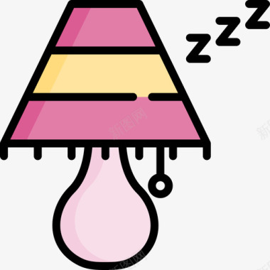 灯睡眠时间17线性颜色图标图标