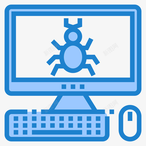 病毒计算机和网络2蓝色图标svg_新图网 https://ixintu.com 病毒 蓝色 计算机和网络2