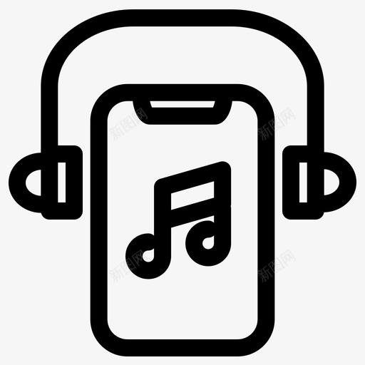 移动音乐通话手机图标svg_新图网 https://ixintu.com 小工 工具 手机 智能 移动 通话 音乐