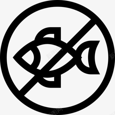 没有鱼素食主义者3直线型图标图标