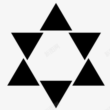 大卫星十一几何学犹太犹太教图标图标