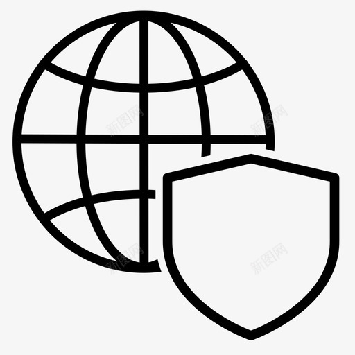 安全网地球仪锁图标svg_新图网 https://ixintu.com 地球仪 安全网 网络