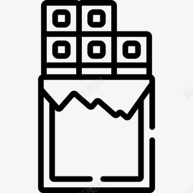 巧克力棒圣诞食品饮料直线型图标图标