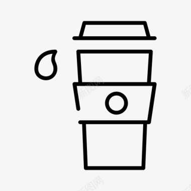 咖啡杯咖啡图标薄图标