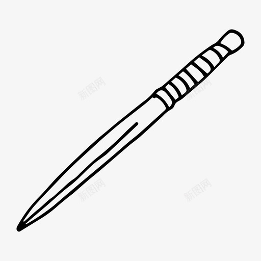 刀匕首素描图标svg_新图网 https://ixintu.com 匕首 武器 素描