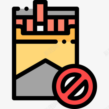 禁止吸烟新年献礼13条直线颜色图标图标