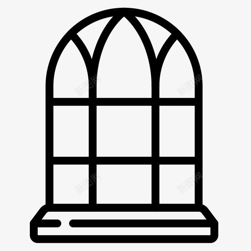 窗户建筑窗户线性图标svg_新图网 https://ixintu.com 建筑 窗户 线性