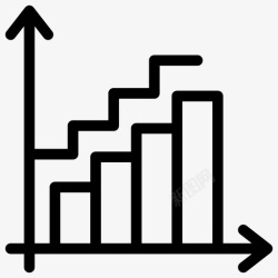 曲线条形团队成长条形图企业成长条形图企业成长曲线图图标高清图片