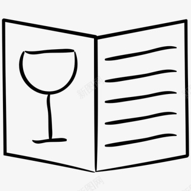 餐厅菜单葡萄酒列表葡萄酒菜单图标图标