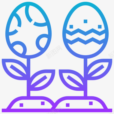 复活节彩蛋复活节54渐变色图标图标