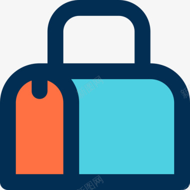 行李箱袋和包装3件线性颜色图标图标