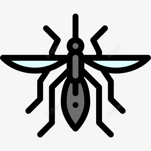 蚊子昆虫12线状颜色图标svg_新图网 https://ixintu.com 昆虫 线状 蚊子 颜色
