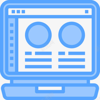 浏览器笔记本电脑浏览器5蓝色图标图标