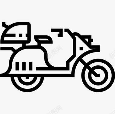 摩托车外卖24直线型图标图标