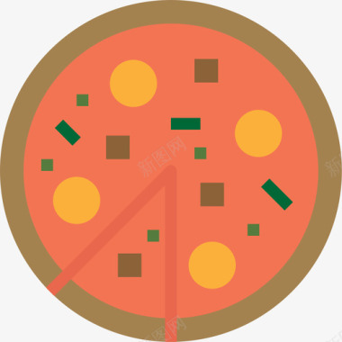 披萨食品126扁平图标图标