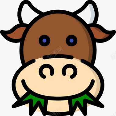 牛可爱的图标6线性颜色图标