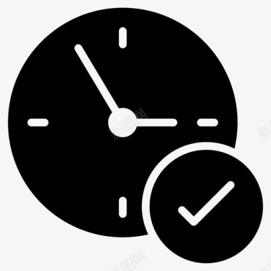 截止日期完成时钟时间图标图标