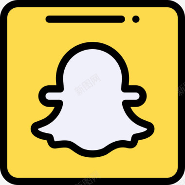 Snapchat社交媒体73线性颜色图标图标