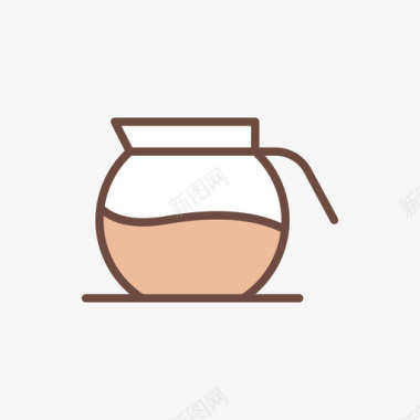 咖啡壶咖啡68线性颜色图标图标
